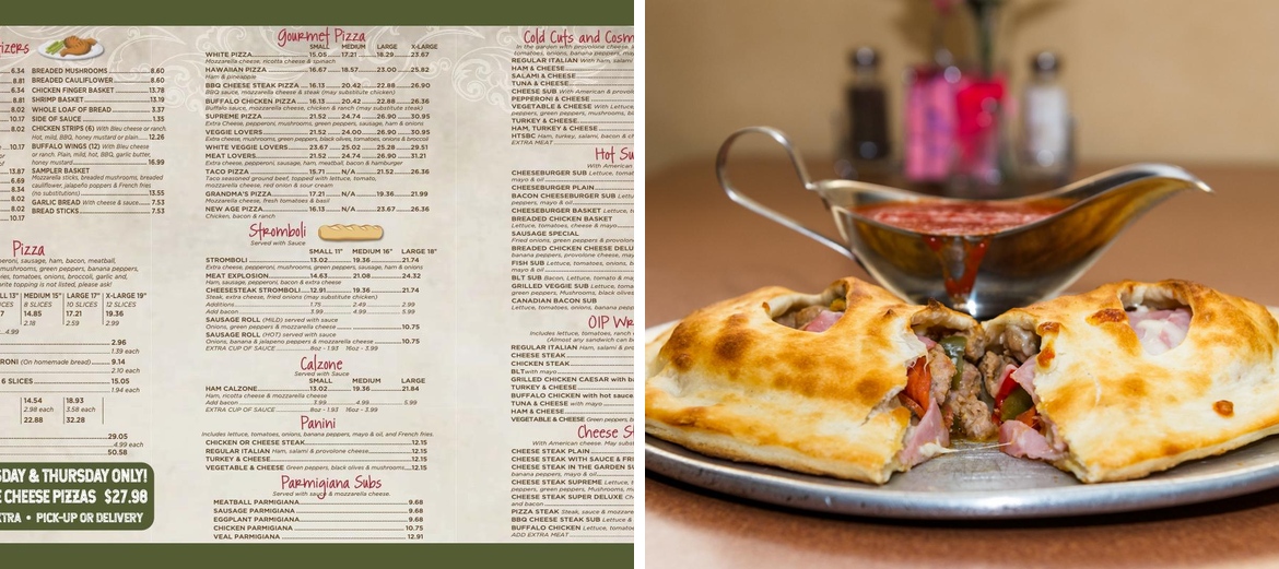 Original Italian Pizza Menu