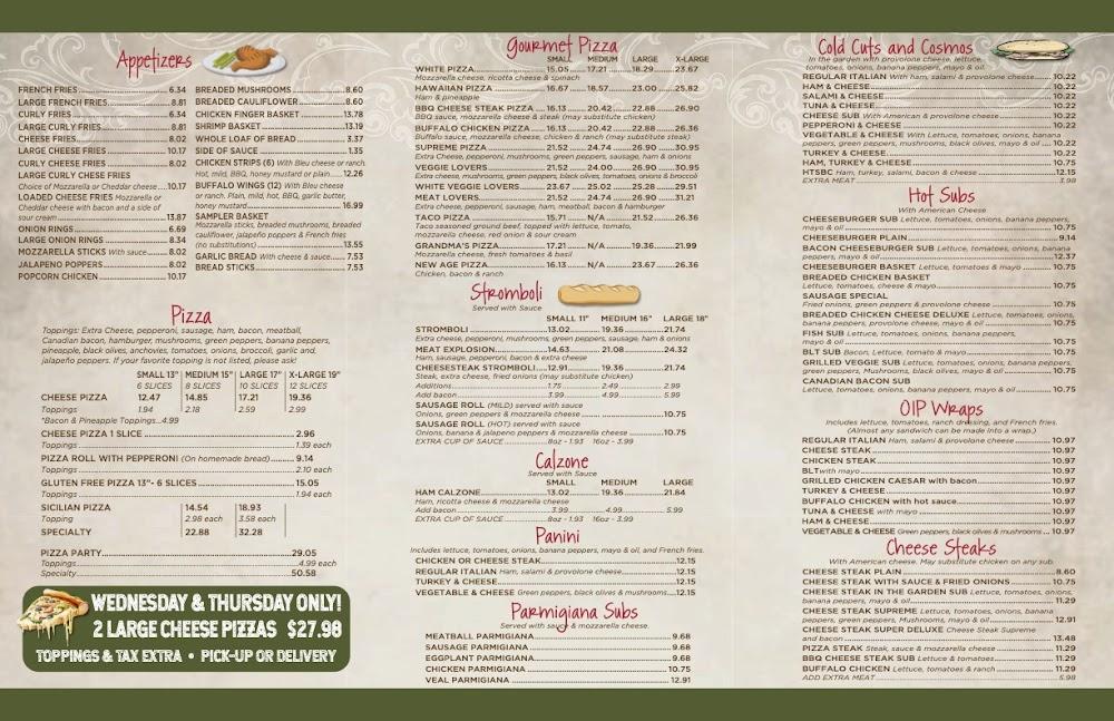 Original Italian Pizza Menu image 1